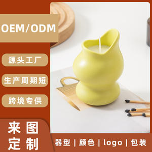 Porte-bougie en céramique personnalisé DF2851, fait main, vide, pour bougies parfumées, décoration intérieure, cadeaux d'affaires - Product Image 3