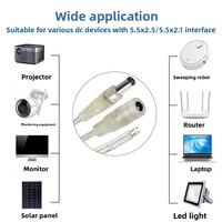 Câble de connexion LED transparent personnalisé en gros, 5,5 mm, mâle-femelle, courant 5A, alimentation CC pour chauffage aérien