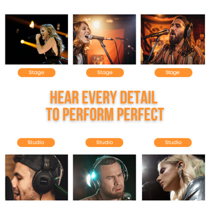 Système de monitoring intra-auriculaire sans fil UHF professionnel Panvotech WIEM-320 <span class=keywords><strong>en</strong></span> métal pour les performances sur scène, l'enregistrement <span class=keywords><strong>en</strong></span> studio et les chanteurs - Product Image 5