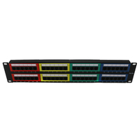 Panneau de brassage 48 ports RJ45 coloré pour montage en rack | 2U 19" Cat6/Cat5e UTP non blindé |   Gestion des câbles réseau pour les télécommunications