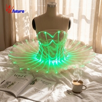 Robe tutu de ballet en fibre optique pleine couleur, idéale pour les spectacles de scène et les performances pour filles - Grande Vente