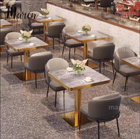 Luxuriöses Kommerzielles Restaurant-Set: Esstisch aus Sinterstein und Metallstühle für Westliche Restaurants, Hotels und Kantinen