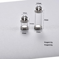 Mini pendentif flacon en verre en acier inoxydable, porte-parfum DIY, collier étanche, porte-mémoire pour hommes et femmes