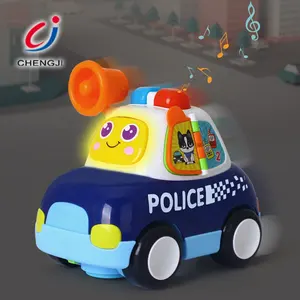 电动电池通用车辆塑料警察滑稽卡通汽车玩具与声音
