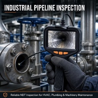 Endoscope d'inspection de pipeline avec lumière LED 200W, écran 4,3 pouces, boroscope flexible, étanche IP67, pour vérification des conduites HVAC