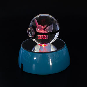 Vente de gros Laser 3d coloré personnalisé LED Crystal Poke Ball Pocket Monster K9 Crystal Glass Poke Ball - Product Image 5