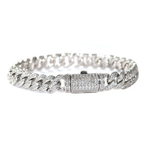 הסיטונאי גואנגג 'ואו צירקון יד כסף צמיד קישור גברים אופנה גברים שרשרת שרשרת הקובה - Product Image 3