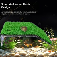 Plateforme de basking pour tortues en herbe synthétique populaire, avec échelle, pente d'escalade, île flottante, design en spirale, en plastique PP