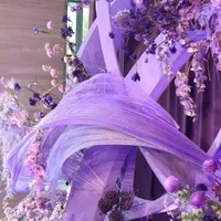 Prop Pernikahan, Pita Organza untuk Dekorasi Pernikahan, Latar Belakang Model Gelombang, Dekorasi Latar Acara Pesta, Tata Letak Jendela, Pita Seni dari Benang