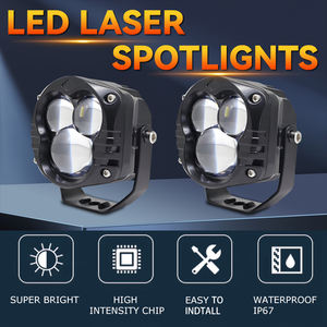 Faro LED de diseño de mono para motocicleta, doble color, 35W, 3 lentes, luz de conducción, antiniebla impermeable para ATV, coche, camión - Product Image 6