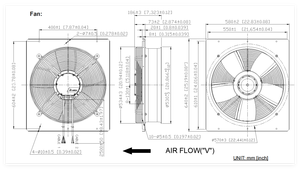 Ventilador Axial EC Delta GTW050EUD19E-V003 230VAC 800W 1500RPM 5321CFM 640*580*186mm para Centros de Datos, UPS y Automatización - Product Image 6