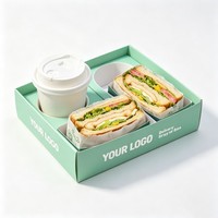 Boîte d'emballage jetable en papier personnalisable et recyclable pour sandwichs, saucisses, sushis, pains, biscuits et desserts – Vente en gros