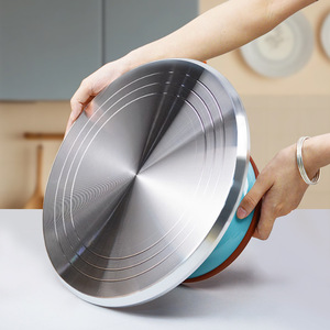 Aluminum Alloy <b>Cake</b> <b>Turntable</b> Rotating Frosting Tray For Home Decorating Round Stainless Steel Stand Blue - Product Image 2
