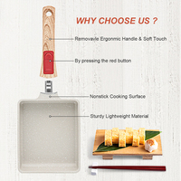 Batterie de Cuisine Japonaise Omelette Tamagoyaki Poêle à Raclette Fromage Antiadhésive Tamagoyaki avec Poignée Amovible