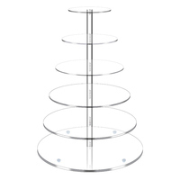 Portable écologique 3mm d'épaisseur acrylique clair Dessert tour support rond gâteau présentoir avec multi-couches pour Cupcakes gâteaux