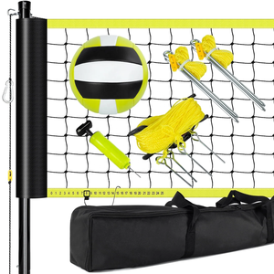 Juego de red de voleibol portátil para exteriores con <span class=keywords><strong>postes</strong></span> de acero de altura ajustable para césped de <span class=keywords><strong>playa</strong></span> y patio trasero - Product Image 1