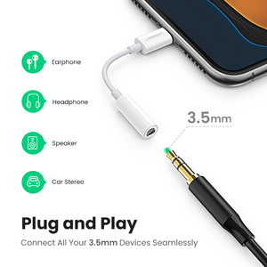 Ugreen MFI lig-htnin đến 3.5mm jack tai nghe <span class=keywords><strong>Adapter</strong></span> 3.5 AUX Cáp chuyển đổi cho <span class=keywords><strong>iPhone</strong></span>-S 12 SE 11 11 Pro Max x XR <span class=keywords><strong>Iphone</strong></span>-S <span class=keywords><strong>8</strong></span> - Product Image 3