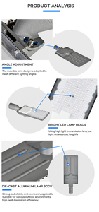 ไฟถนน LED อัลลอยด์อลูมิเนียมกันน้ำ6500K สำหรับสวนถนน50W-250W แหล่งจ่ายไฟ AC ROHS - Product Image 4