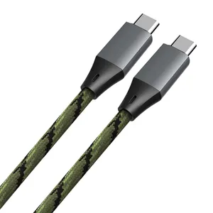 Kabel isi daya USB C 5A baru, kabel pengisian daya Super cepat untuk iPhone 15 mendukung Transfer Data 10Gbps kabel USB C 5A