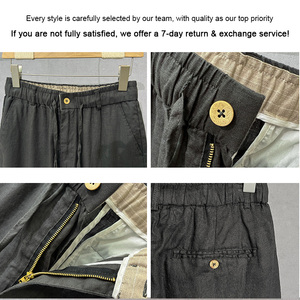 Custom 100% Pure Linen Luxury Pants <strong>Men</strong> High Quality Summer Thin Vacation <strong>Travel</strong> Loose Straight Leg <strong>Trousers</strong> for <strong>Men</strong> - Product Image 4