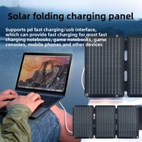 Chargeur solaire portable USB étanche, batterie externe 30W 18V, panneau solaire monocristallin pliable noir