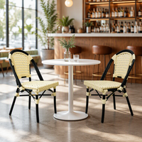 Chaise d'extérieur en rotin empilable en aluminium, résistante aux intempéries, idéale pour restaurant, café, bar, patio, balcon