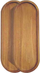 ถาดเสิร์ฟและจานไม้ทรงสี่เหลี่ยมผืนผ้าจากไม้กระถินเทศ เป็นมิตรกับสิ่งแวดล้อม สำหรับงานปาร์ตี้ ชาร์กูเตอรี ชีส ซูชิ ผลไม้ ของหวาน อาหารเรียกน้ำย่อย และขนม - Product Image 2