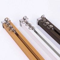 Vente en gros Ensemble de rails de rideaux en alliage d'aluminium doré blanc noir Ensemble de rails de rideau simples pour fenêtre de maison