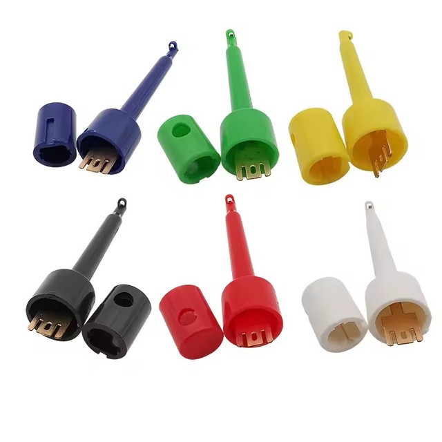 58mm Mini Single Test Hook Clips Test Probes For Electronic Testing IC Grabber Large Round Crocodile Clips