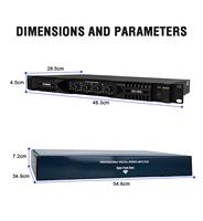 Amplificateur numérique de classe D 1U, amplificateur de puissance quatre canaux 4*1300W, fonctionnement stable à long terme, amplificateur 4 ohms.