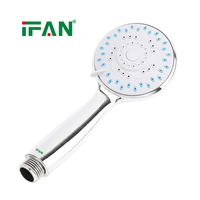 IFAN Ensemble de douche portable en plastique poli 1/2" x 1,5 m pour hôtels et villas, jet doux, plusieurs réglages de sortie d'eau