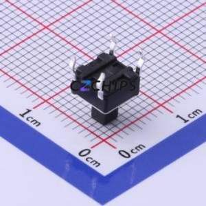 TS-1002T-BR07316 Tactile Switch Through hole-4P,6x6mm Switch Single Pole Single Throw Rectangle Button 1.6N Through Hole - Product Image 2