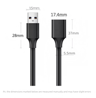 Câble d'extension Newstarlink USB 3.0 haute vitesse 5G, écologique, blindé en PVC, en cuivre pur, pour ordinateur, voiture et imprimante