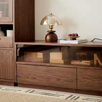 Console TV Moderne Minimaliste Écologique et Durable en Noyer Noir Américain Massif pour Salon, Hôtel, Chambre à Coucher - Vente Directe Usine