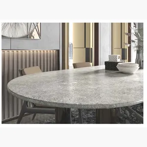 Carrelage épais de la série coloré diamant, en pierres Lugano, couleur grise, pour comptoir de cuisine ou de Table, 1200x2700x20mm