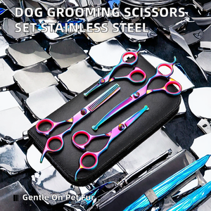 ชุดกรรไกรตัดขนสุนัขแบบพับได้ ผลิตจากสแตนเลสอย่างดี ขนาด 4.5/5.5 นิ้ว ปลอดภัย - Product Image 2