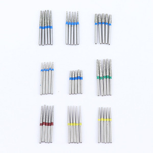 Fraise diamantée dentaire série TF, tige de 1,6 mm, forme conique, têtes de polissage pour pièce à main haute vitesse, plusieurs couleurs, boîte de 10 pièces - Product Image 3