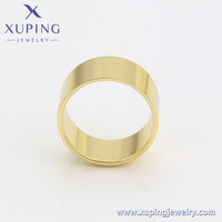 A00822941 XUPING Schmuck Umwelt Kupfer 14 Karat vergoldet breit Chunky Plain Ring