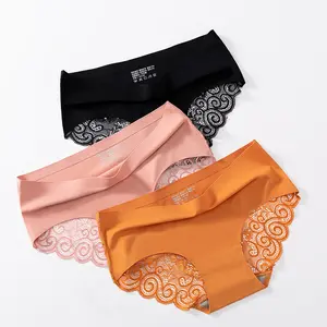 Supplier Factory OEM/ODM Custom Lovely Women's Lace Panties Soft Cute Panties Underwear Colorful Young Girls Wearing Panties