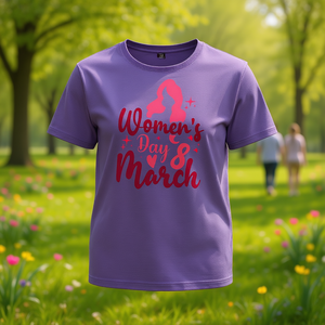 Maglietta casual con stampa femminista, girocollo in cotone, manica corta, con grafica per la Giornata della Donna - Product Image 2