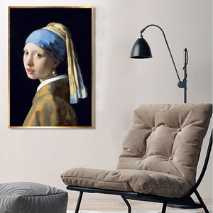 Ritratto realistico dipinto a mano la ragazza che indossa orecchini di perle dipinto ad olio su tela per la decorazione della stanza ritratto di figure famose - Product Image 2