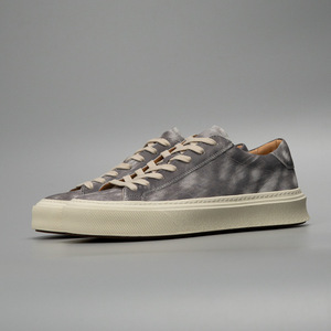 Baskets plateforme unisexe grises tie-dye en daim et cuir nubuck, basses, à lacets, en maille, antidérapantes, décontractées, pour homme, style running - Product Image 2