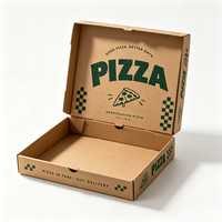 Boîtes à pizza en carton ondulé Kraft SP5298, qualité alimentaire, résistantes à la graisse, logo personnalisé en relief, plusieurs tailles, écologiques, pour les pizzerias à emporter