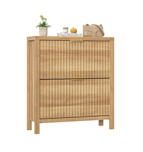 <span class=keywords><strong>Meuble</strong></span> à <span class=keywords><strong>chaussures</strong></span> cannelé avec 2 tiroirs rabattables, étagère à <span class=keywords><strong>chaussures</strong></span> dissimulée, organisateur de <span class=keywords><strong>chaussures</strong></span> autoportant haut avec pieds pour couloir et entrée - Product Image 1