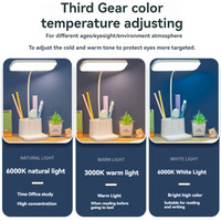 Lampe de bureau LED multifonctionnelle en gros avec porte-stylo et support de téléphone, 3 températures de couleur, intensité réglable, protection oculaire pour la lecture