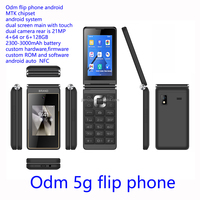Teléfono Flip Personalizado con Android 5G, Pantalla Táctil de 4 Pulgadas, Botones Físicos, Doble SIM, Desbloqueado