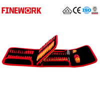 93LB809 Lot de 50 tournevis isolés 1000V VDE GS IEC 60900 S2, tournevis isolés à fente, Phillips, Torx, hexagonaux