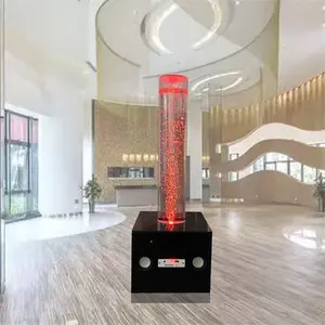 Lámpara de burbujas acrílicas, tubo de agua de burbujas led con altavoz de música utilizado para columnas de boda