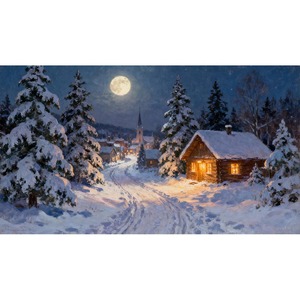 Kit per Pittura Diamante OEM per Adulti, Kit Artistico DIY 5D con Diamanti, Scena Invernale con Villaggio Innevato, Kit Artigianale con Gemme per Decorazione Murale - Product Image 1