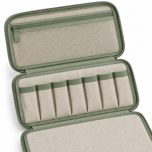 Organizador de Maquillaje de Tres Niveles, Plegable, con Espejo, Compartimento para Cosméticos y Lazos Elásticos para Botellas - Product Image 5